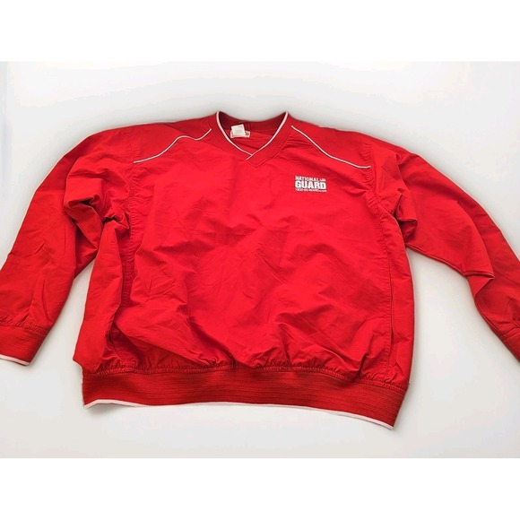 Other - National Guard Classic Red Pullover Jacket Windbreaker Golf Activewear Size L